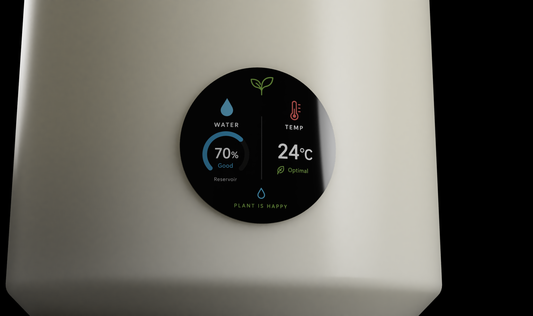 Concept interface set flush into the redesigned pot enclosure