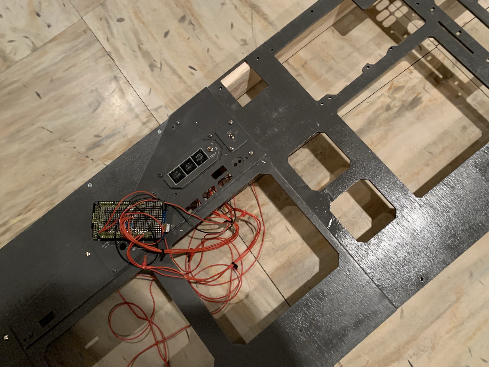 AFDS panel installed in the overhead panel assembly