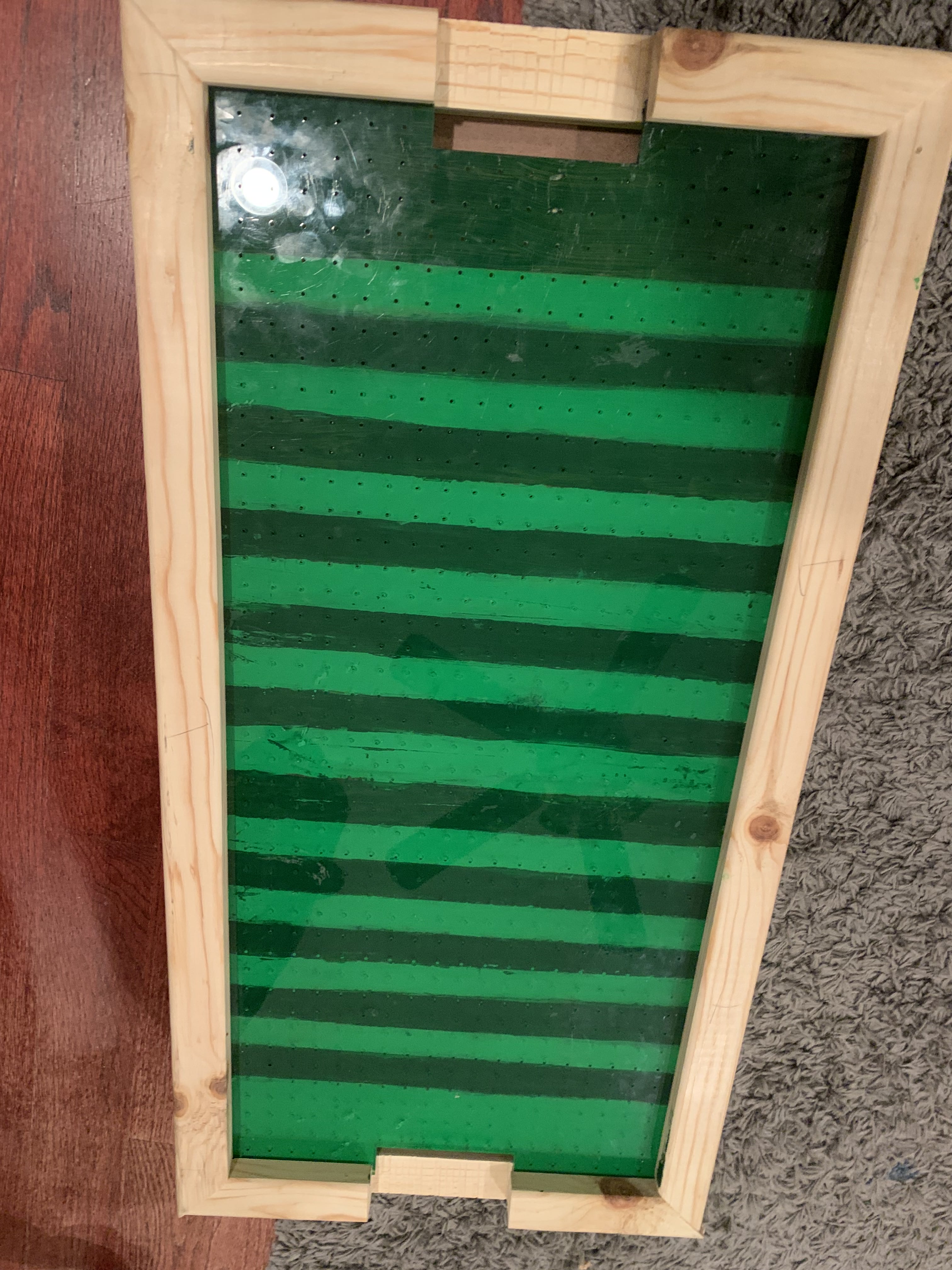 Painted acrylic backside
