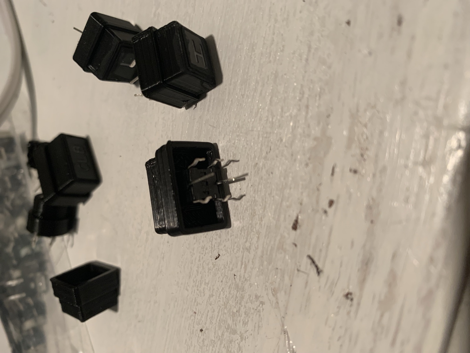 FMC key caps and switch bodies during assembly