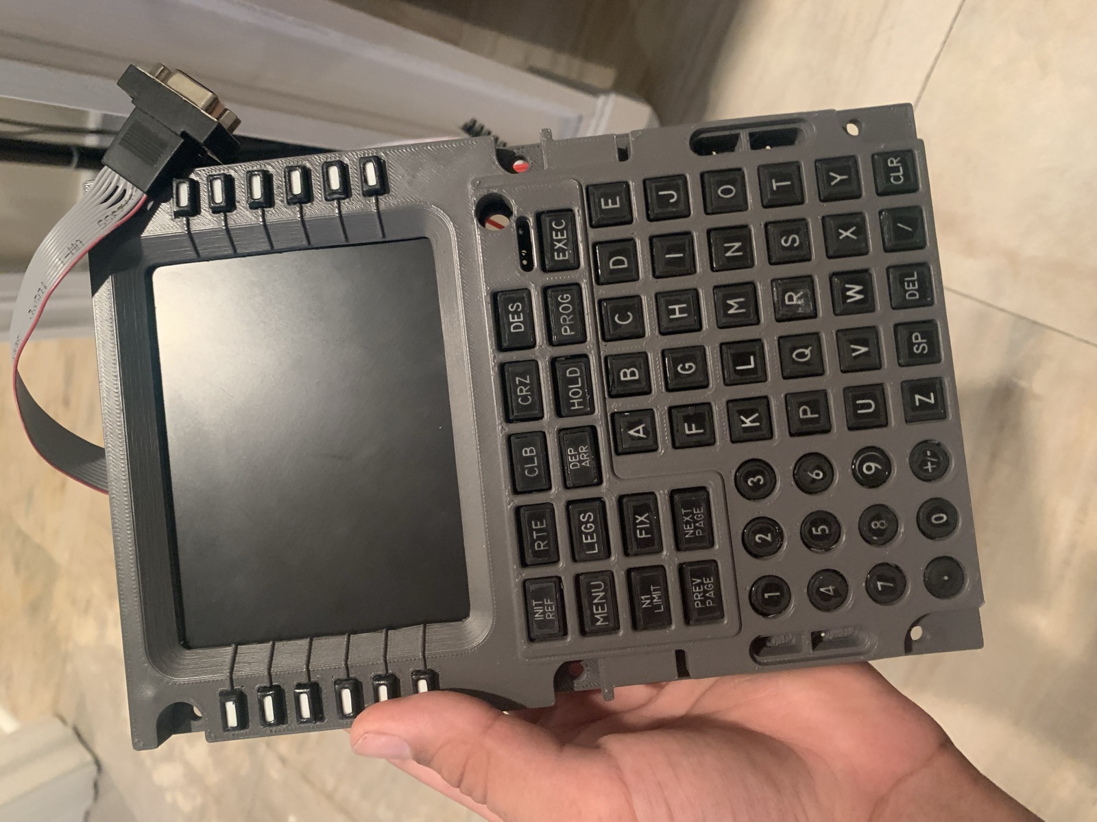 Detail of the finished FMC keys in the cockpit