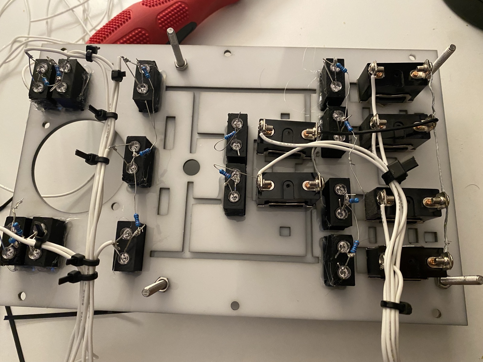 Fuel pump panel front detail under light