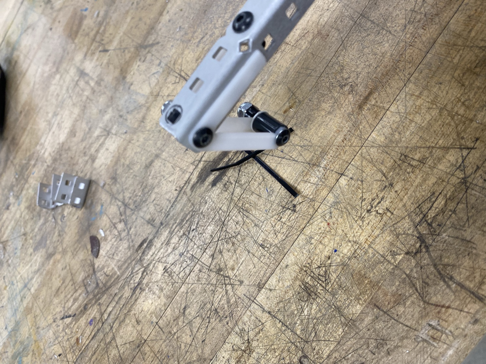 Doinker arm and linkage on the workbench