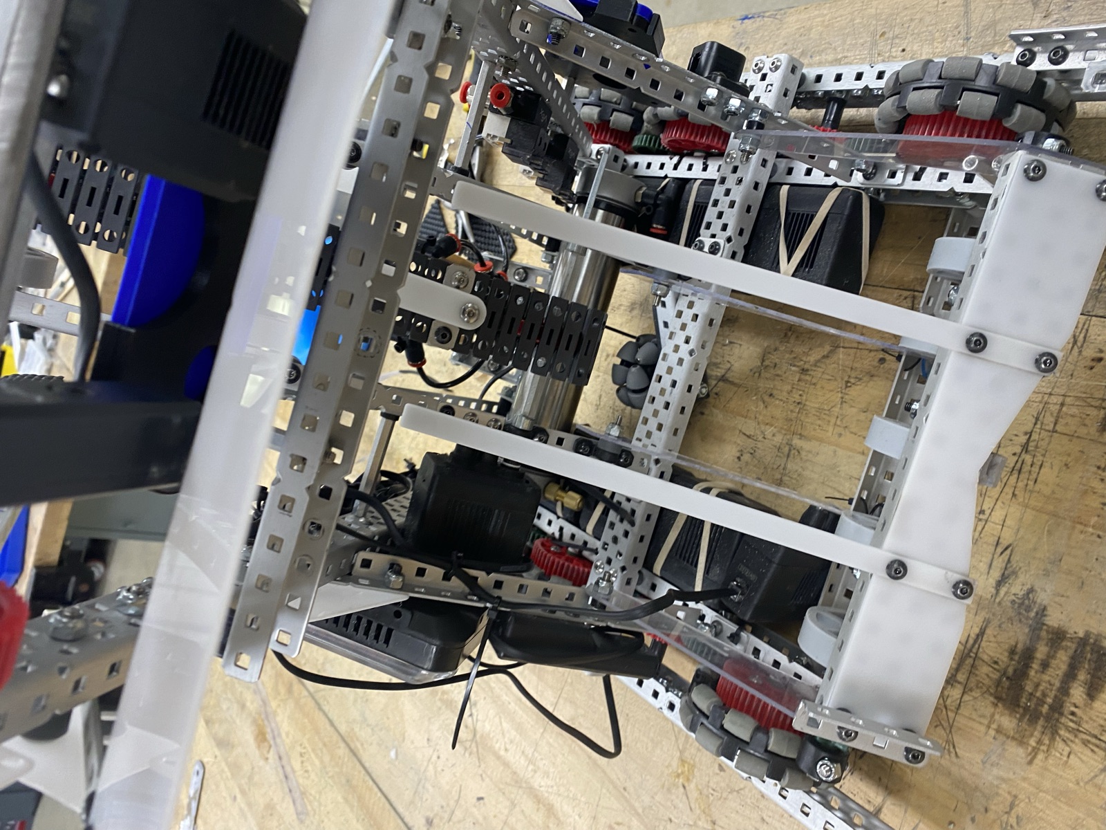 Intake mounted on the robot during assembly