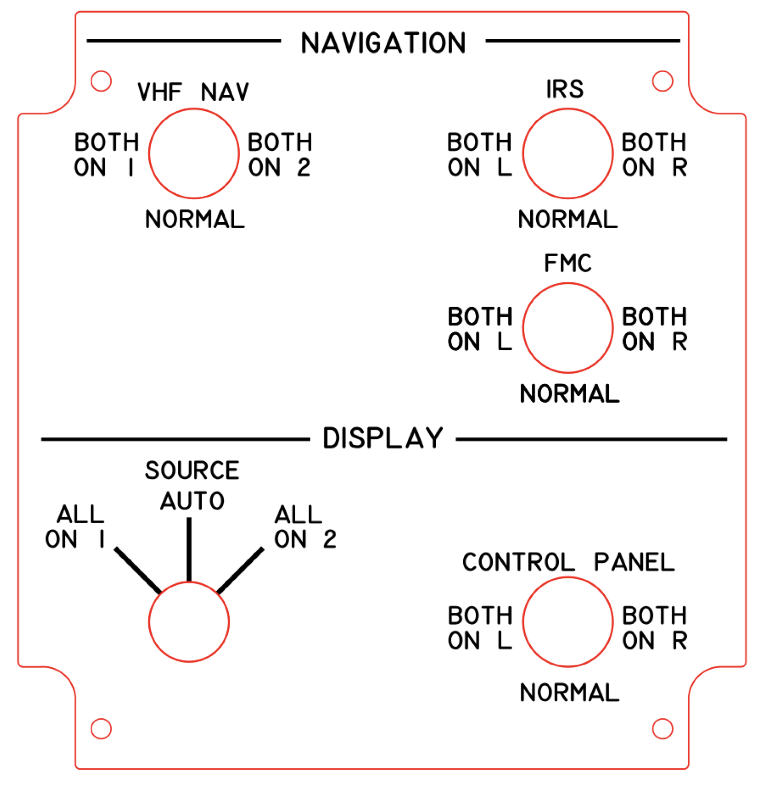 Navigation overhead panel laser cut vector layout