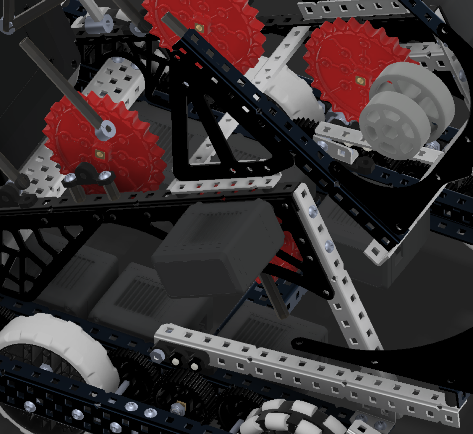 The gusset bracing the side of the robot frame