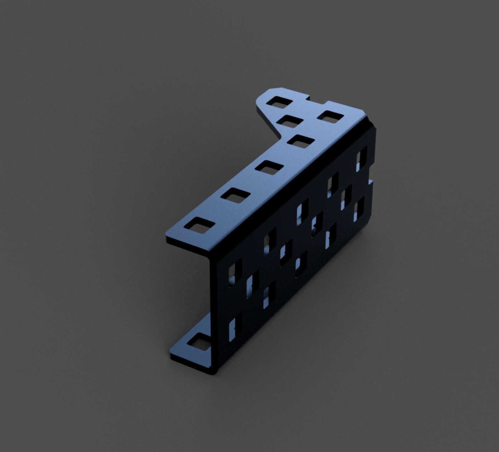 CAD render of the U channel funnel from another angle