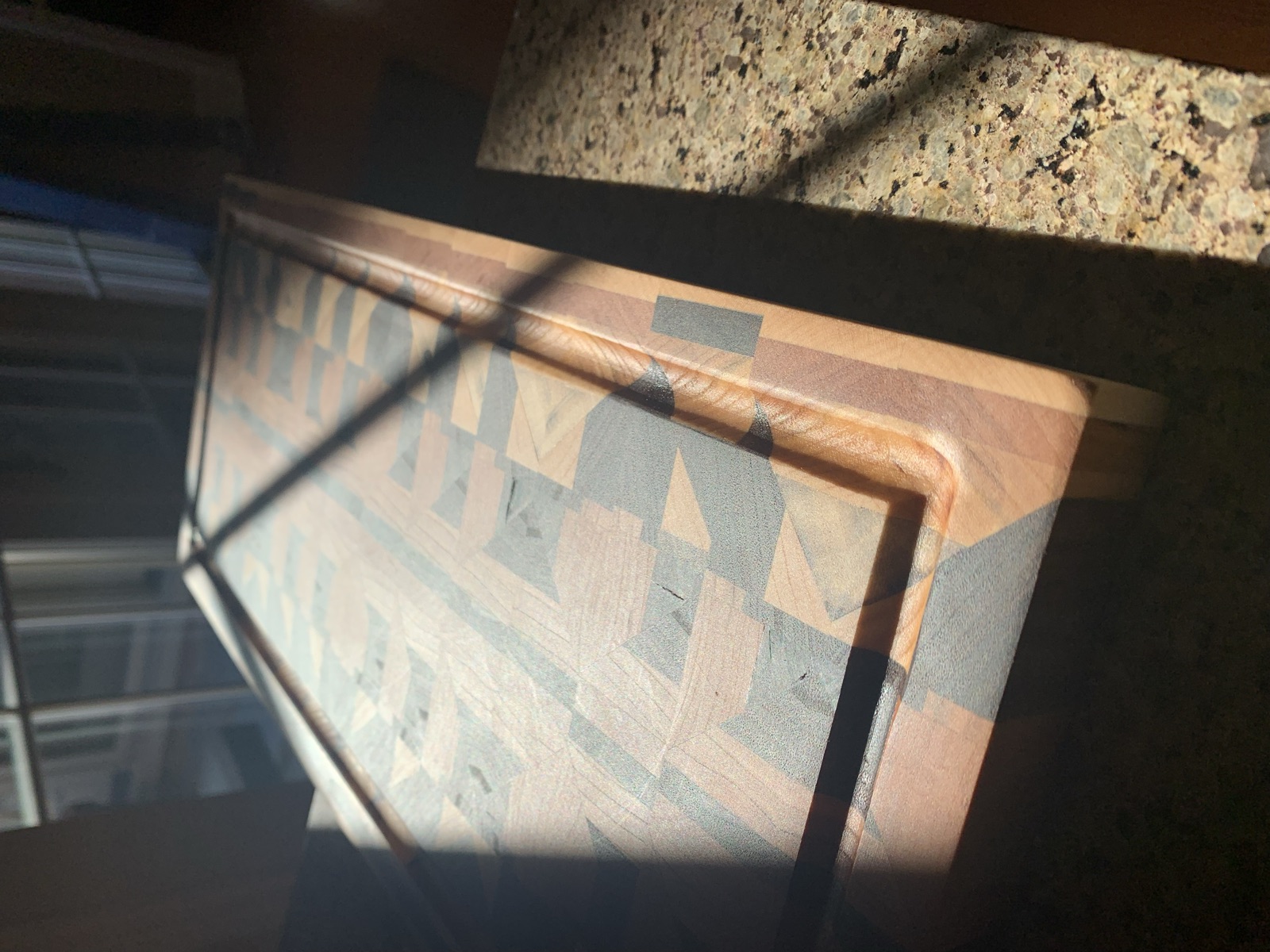 Detail of the pieced wood pattern