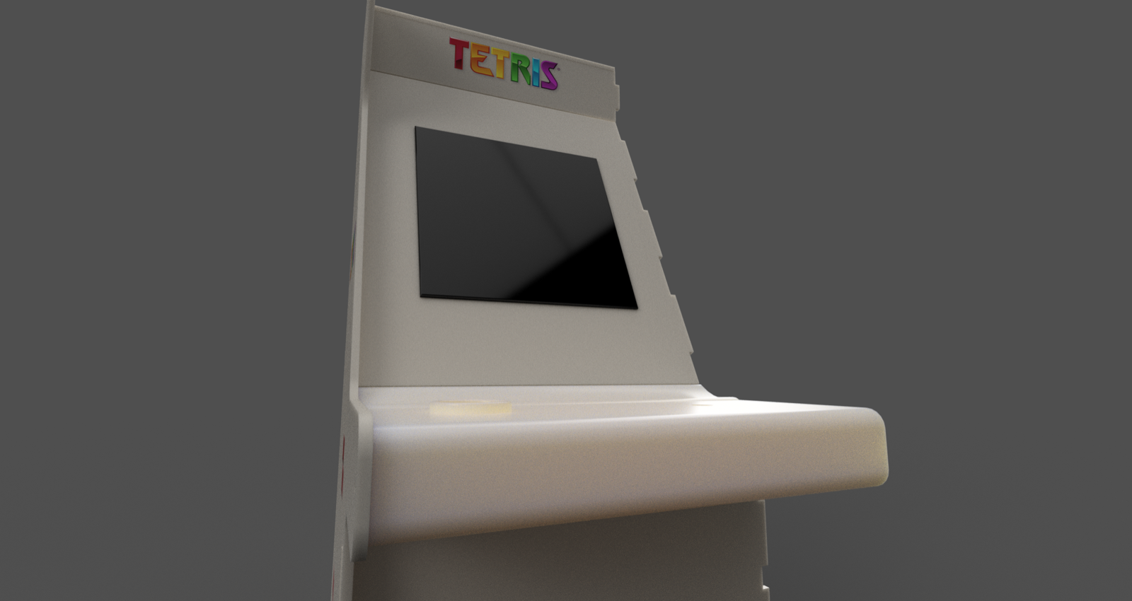 CAD render of the full Tetris arcade cabinet