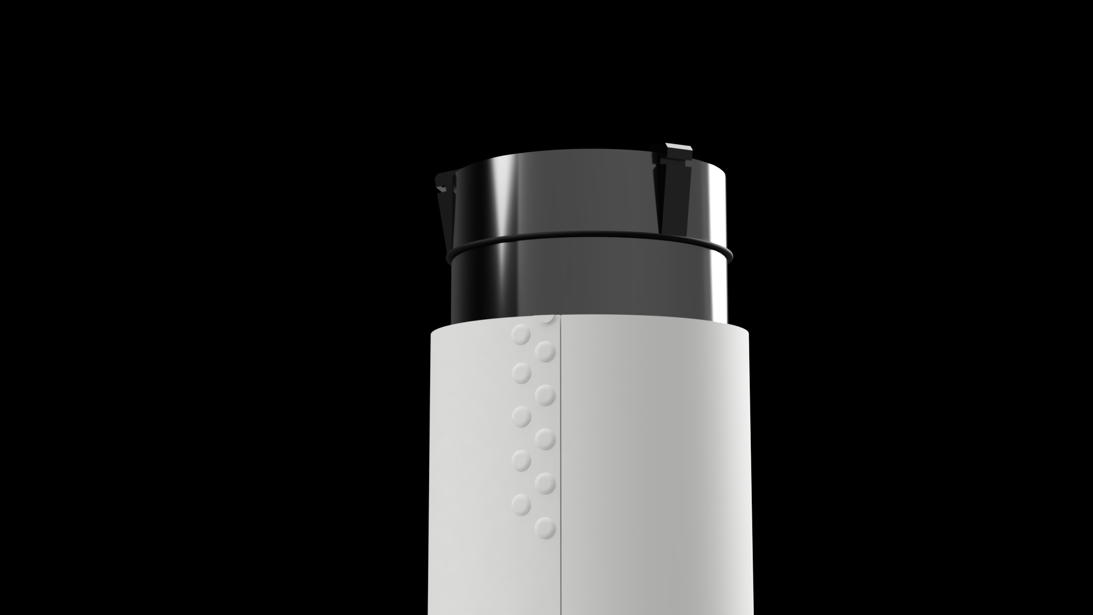 CAD close view of the coupler between the two stages