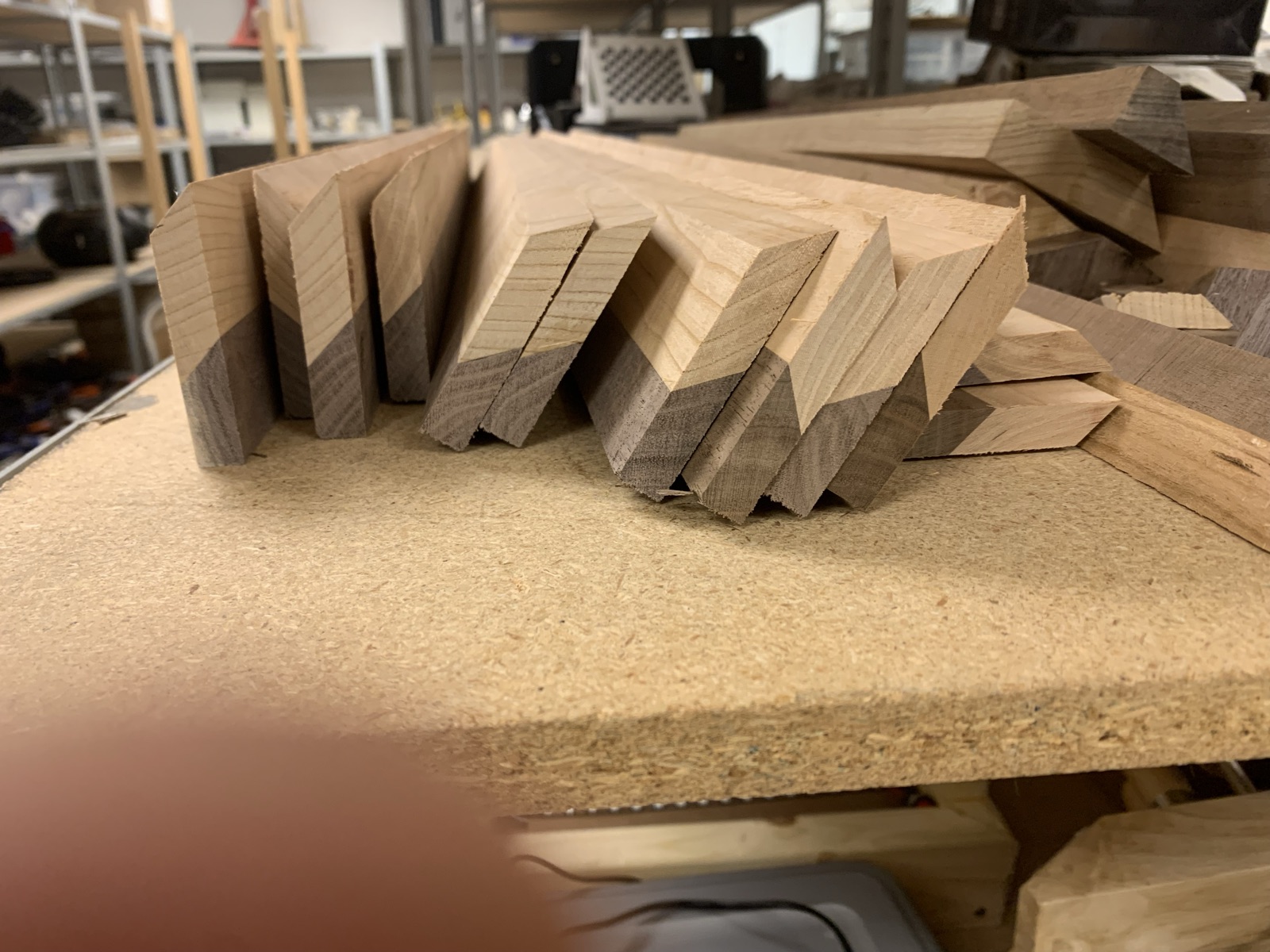 Glue up of the board on the workbench